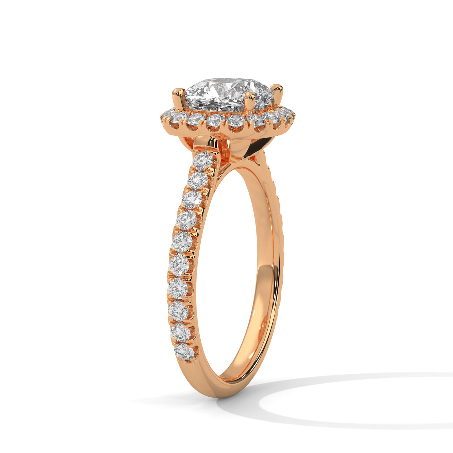 2 CT Square Cushion E-VVS2 Lab-Grown Diamond Engagement Ring, 14K Gold Setting