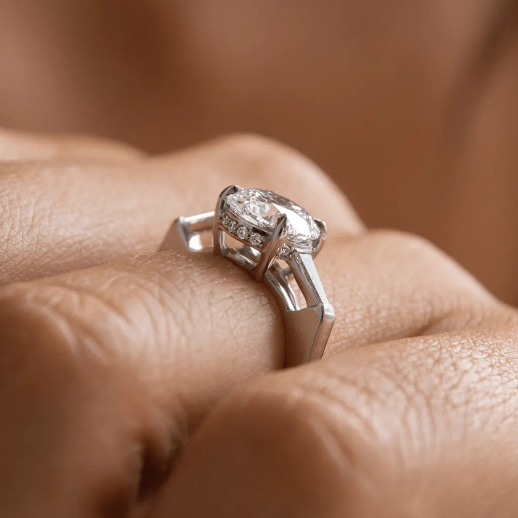 2 Carat Lab Grown Round Diamond Trilogy Engagement Ring – Kozi