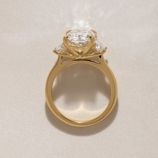 Aurelia Radiant-Cut 4.00 Carat Lab-Grown Diamond Three-Stone Ring – Yellow Gold