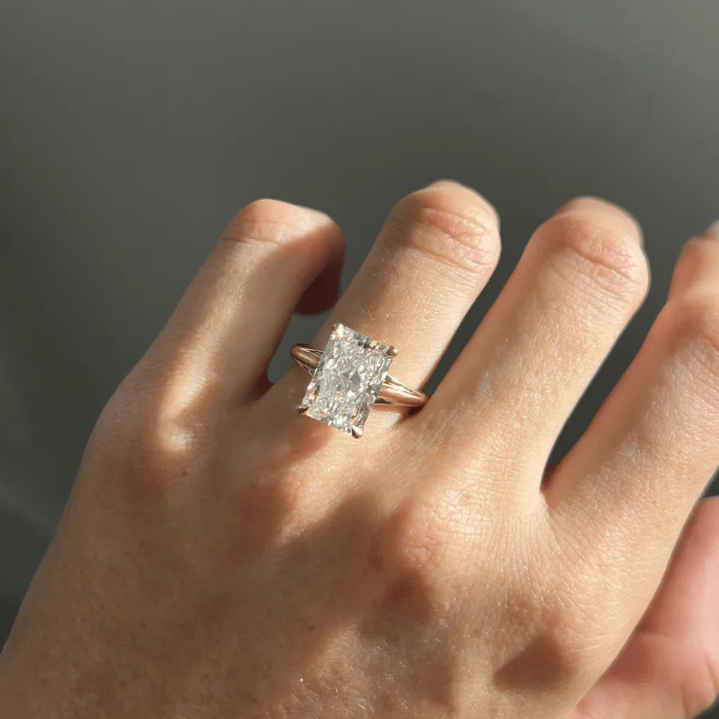 5.50 Carat Radiant Cut Lab Grown Diamond Engagement Ring in Yellow Gold – Vivienne