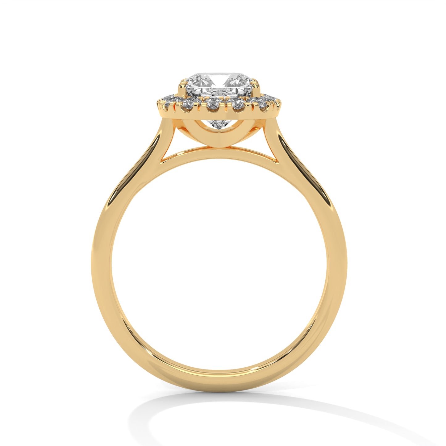 2ct Square Cushion Lab-Grown Diamond Engagement Ring, E - VVS2, 14K Gold Setting