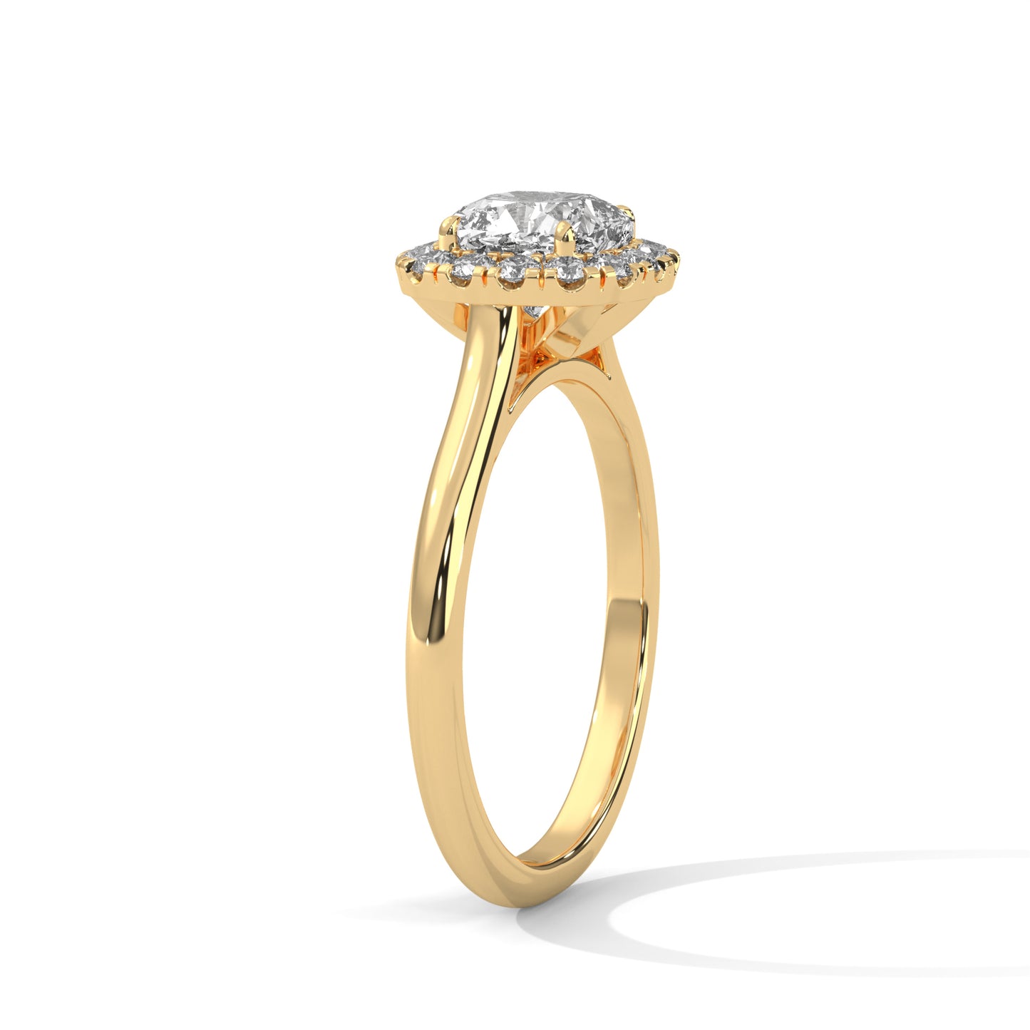2ct Square Cushion Lab-Grown Diamond Engagement Ring, E - VVS2, 14K Gold Setting
