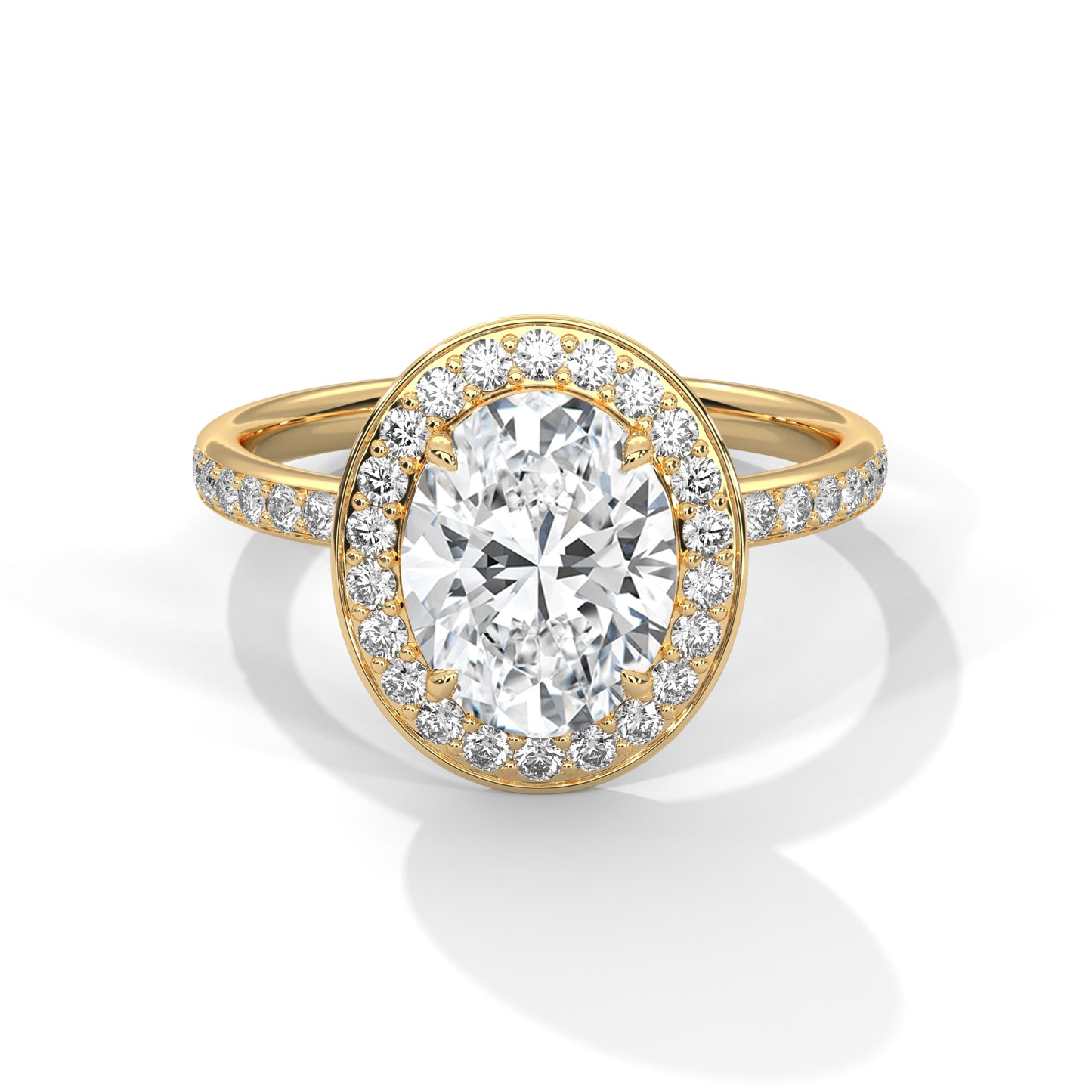2ct Oval Lab-Grown Diamond Engagement Ring, E - VVS2, 14K Gold Setting