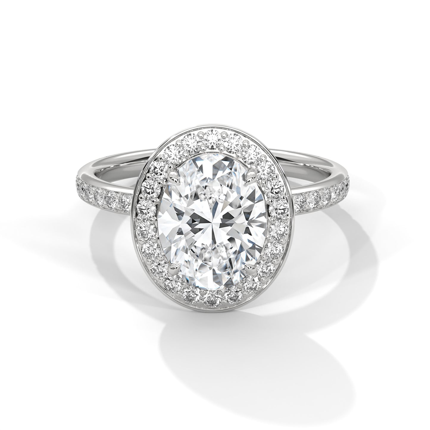 2ct Oval Lab-Grown Diamond Engagement Ring, E - VVS2, 14K Gold Setting