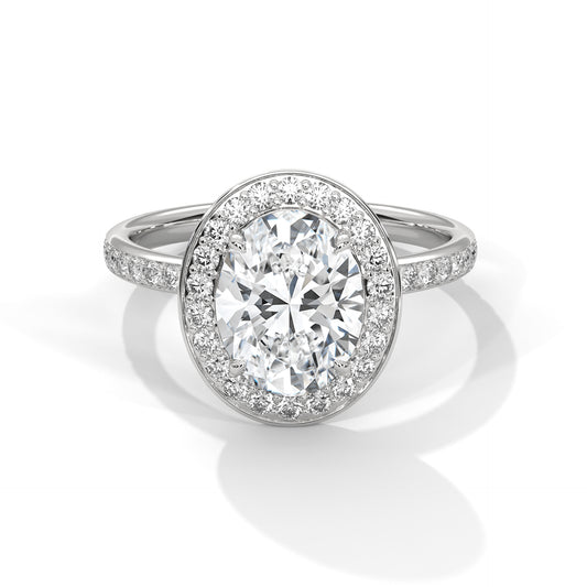 2ct Oval Lab-Grown Diamond Engagement Ring, E - VVS2, 14K Gold Setting