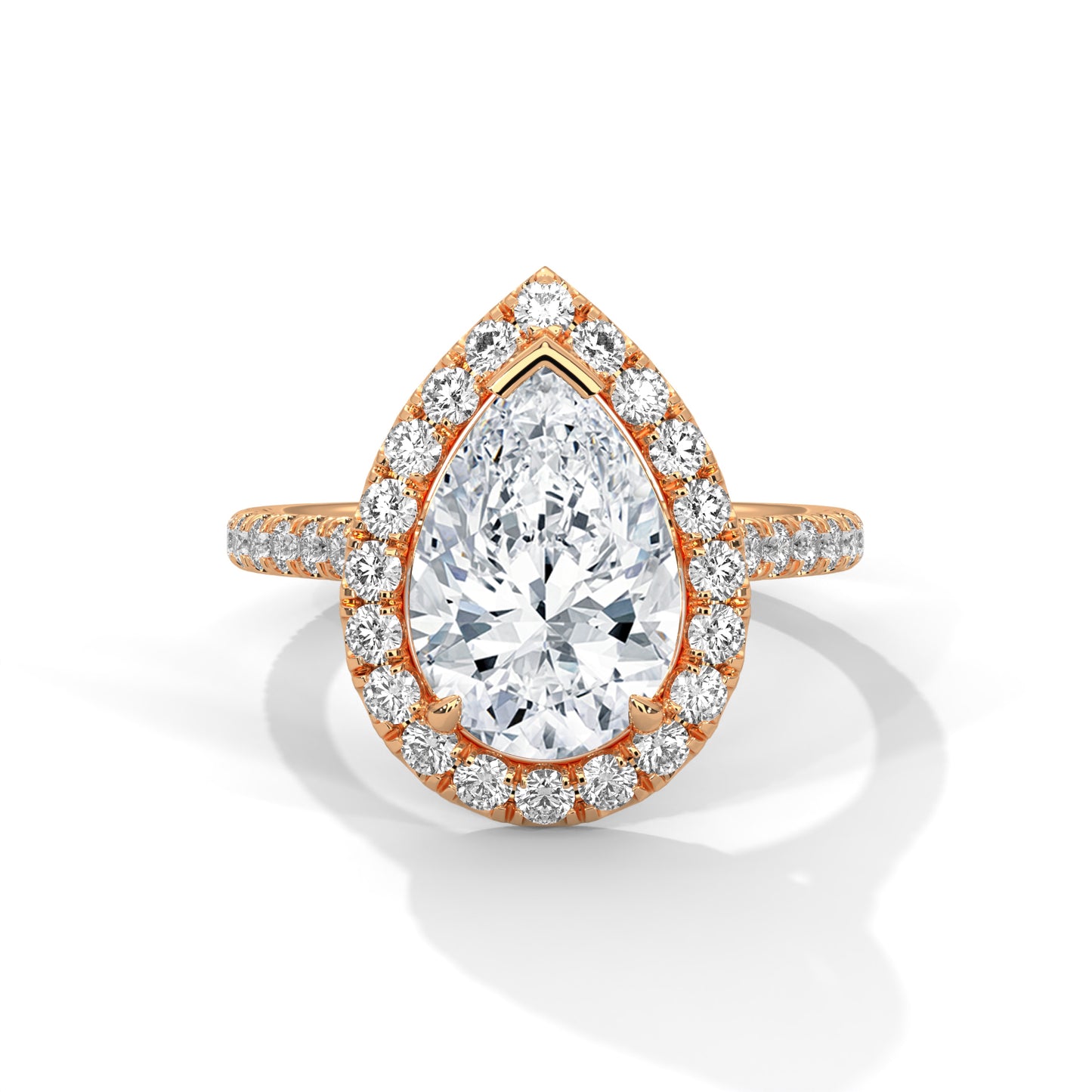 2ct Pear Lab-Grown Diamond Engagement Ring, E - VVS2, 14K Gold Setting