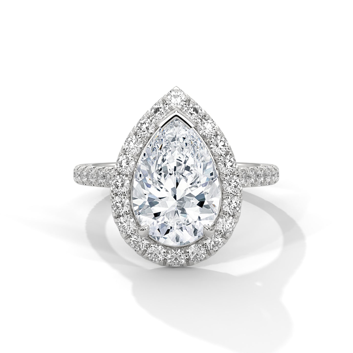 2ct Pear Lab-Grown Diamond Engagement Ring, E - VVS2, 14K Gold Setting
