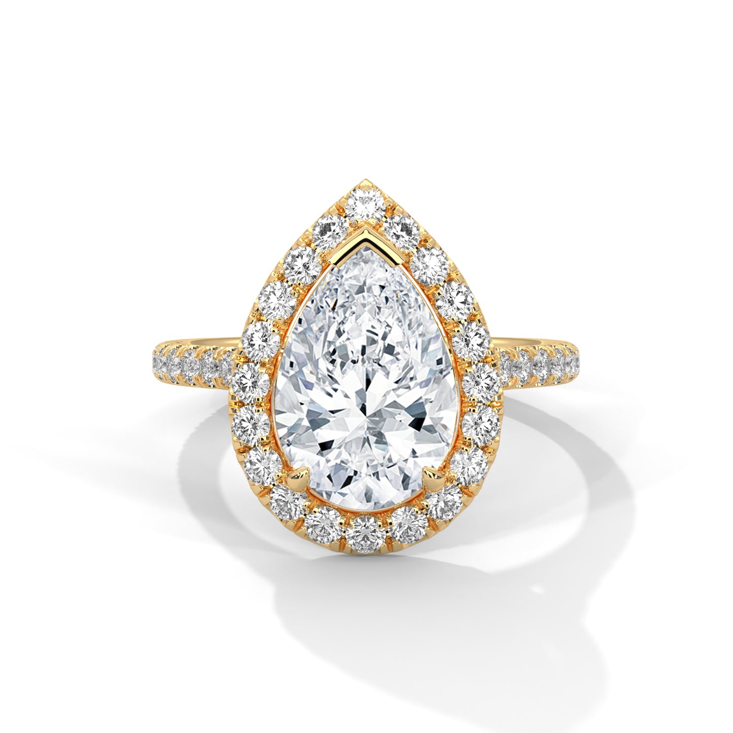 2ct Pear Lab-Grown Diamond Engagement Ring, E - VVS2, 14K Gold Setting
