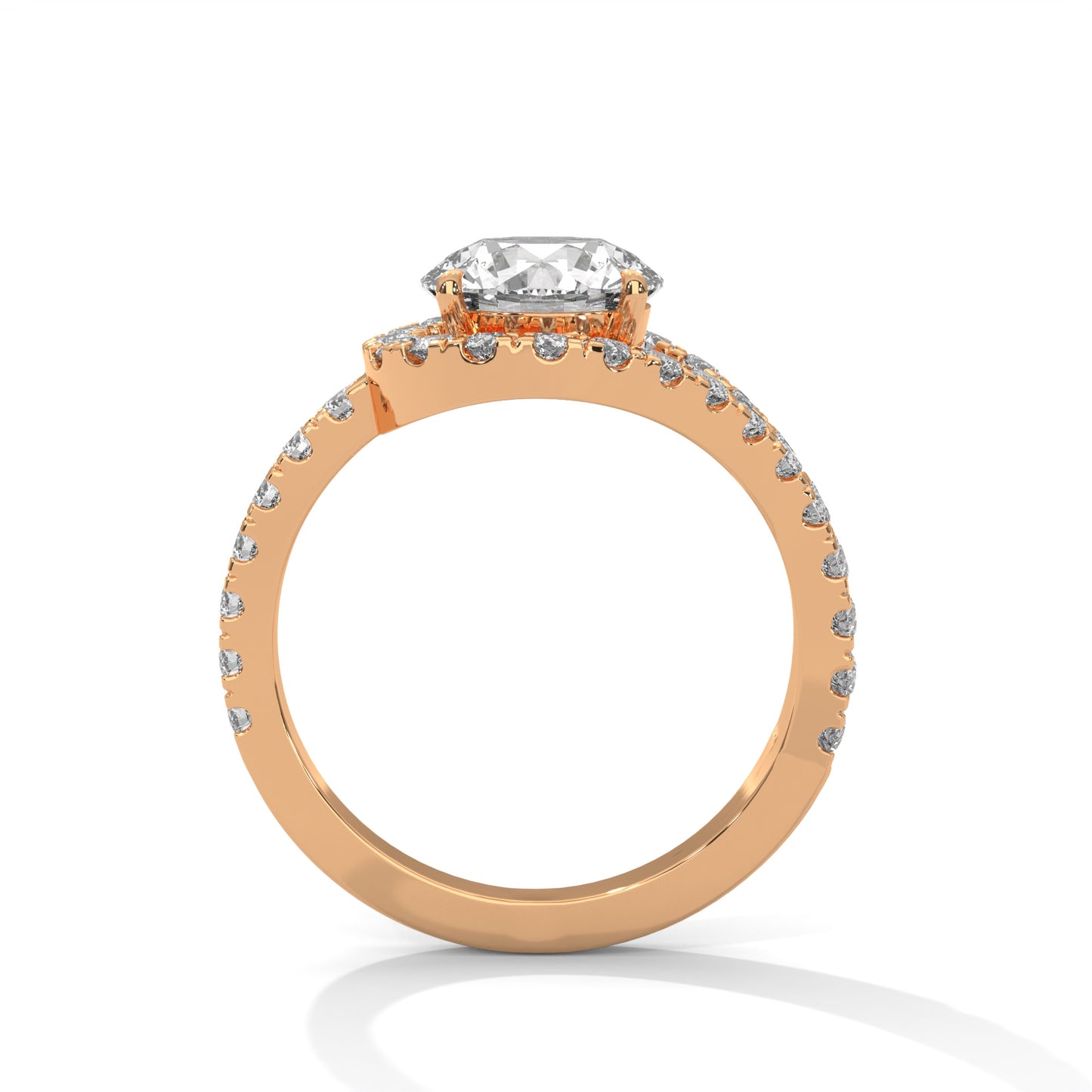 2ct Round Lab-Grown Diamond Engagement Ring, E - VVS2 Diamond, Pave Set
