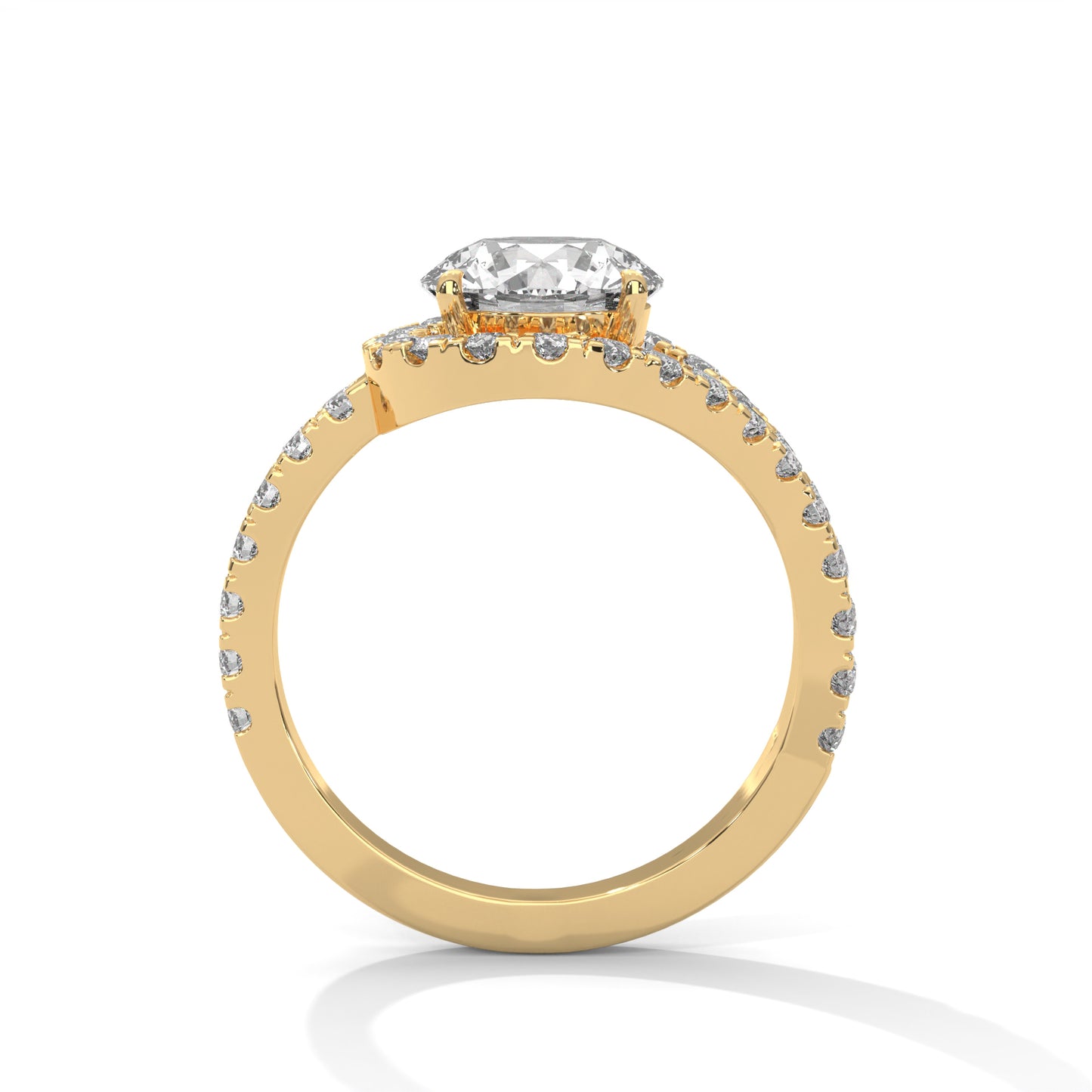 2ct Round Lab-Grown Diamond Engagement Ring, E - VVS2 Diamond, Pave Set