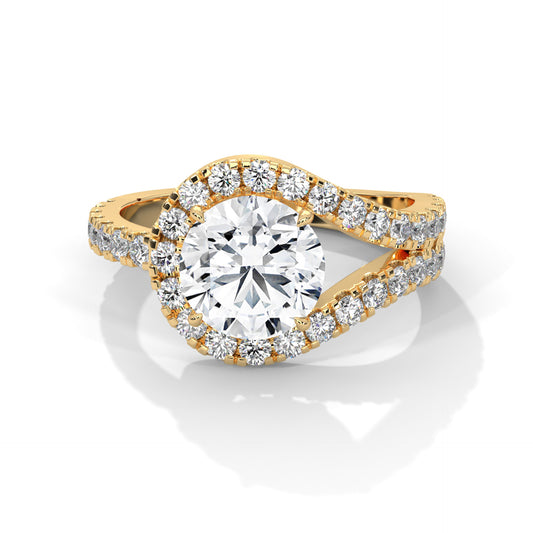 2ct Round Lab-Grown Diamond Engagement Ring, E - VVS2 Diamond, Pave Set