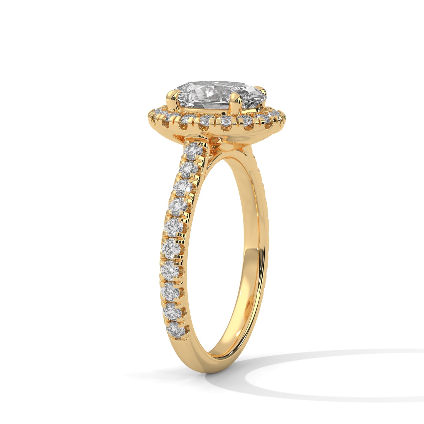 2 Carat Oval Lab-Grown Diamond Engagement Ring, E - VVS2 Diamond, 14K Gold Setting