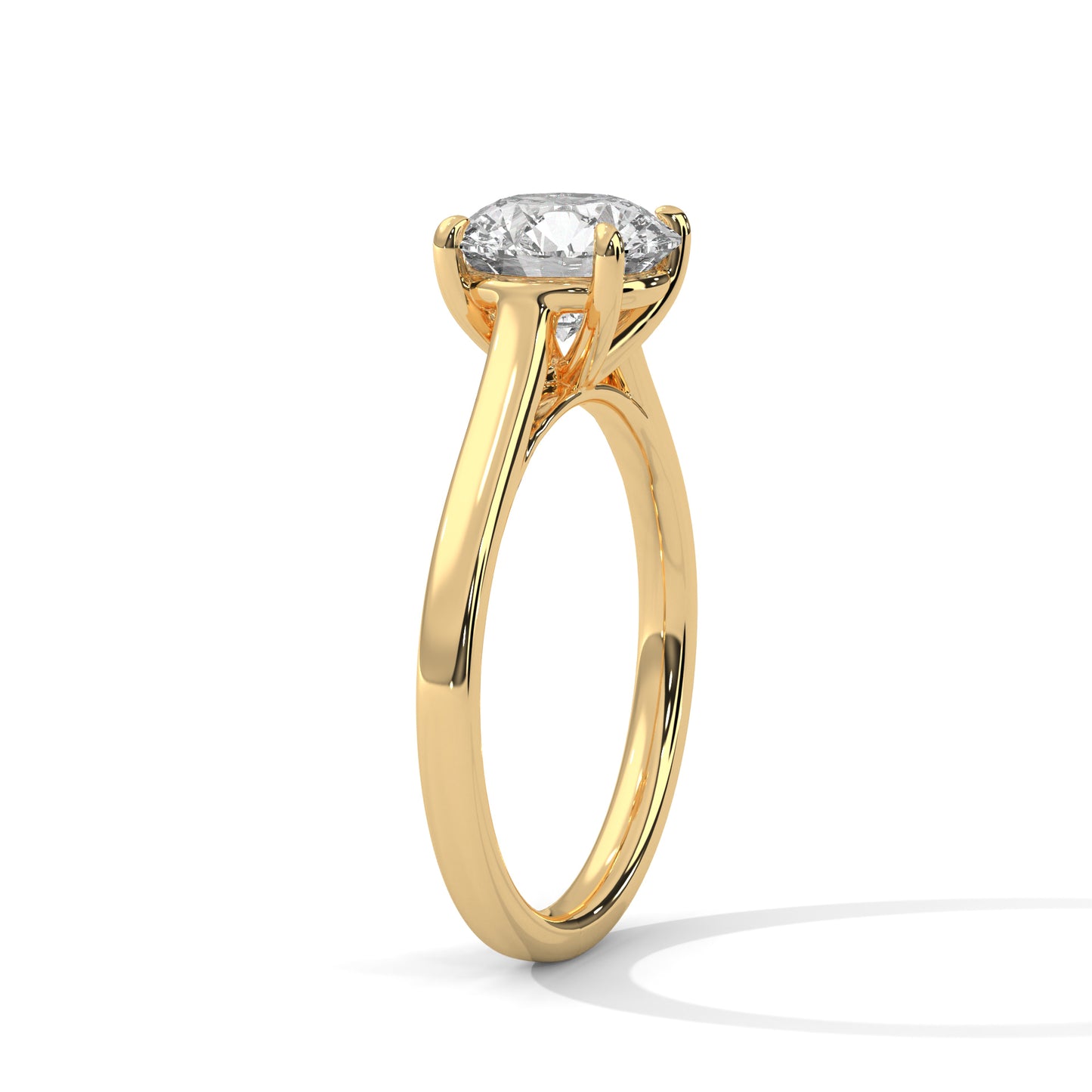 2 Carat Round E VVS2 Lab-Grown Diamond Solitaire Engagement Ring, 14K Gold