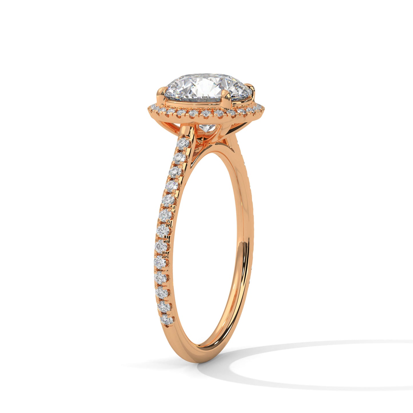 3 CT Round E-VVS2 Lab-Grown Diamond Engagement Ring, Wedding Ring