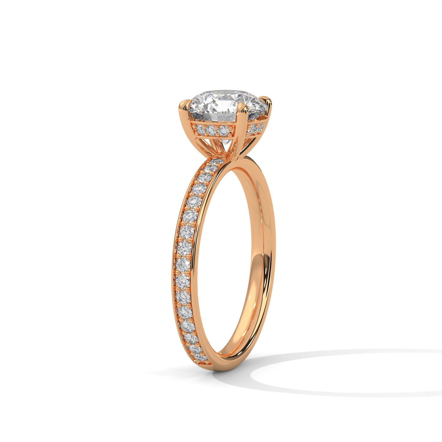 1 CT Round E VVS2 Lab-Grown Diamond Engagement Ring, Timeless Design