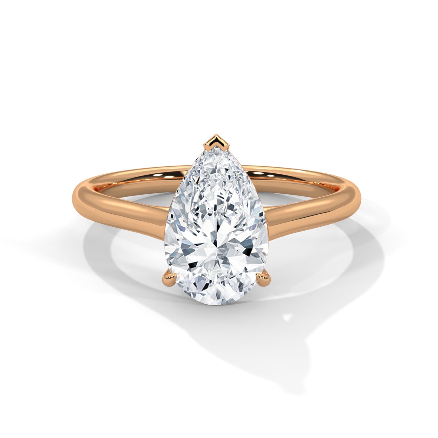 2ct Pear Lab-Grown Diamond Engagement Ring, E - VVS2 Diamond Solitaire Ring