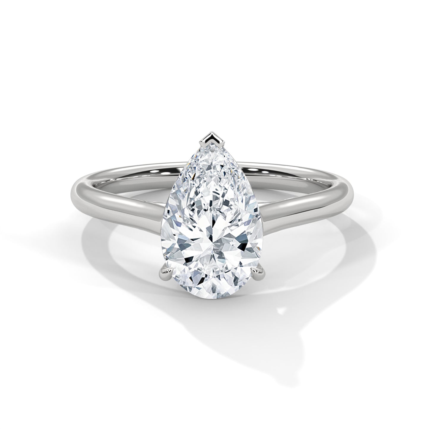 2ct Pear Lab-Grown Diamond Engagement Ring, E - VVS2 Diamond Solitaire Ring