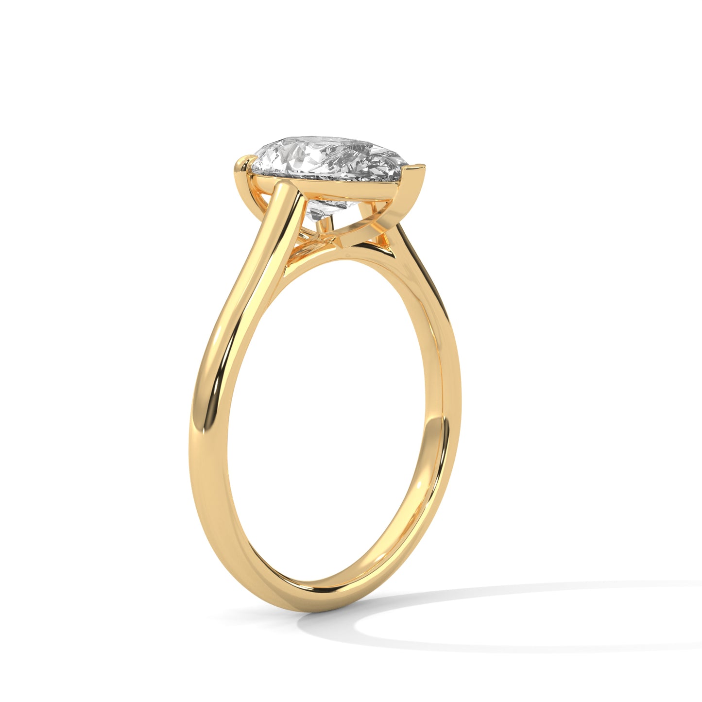 2ct Pear Lab-Grown Diamond Engagement Ring, E - VVS2 Diamond Solitaire Ring