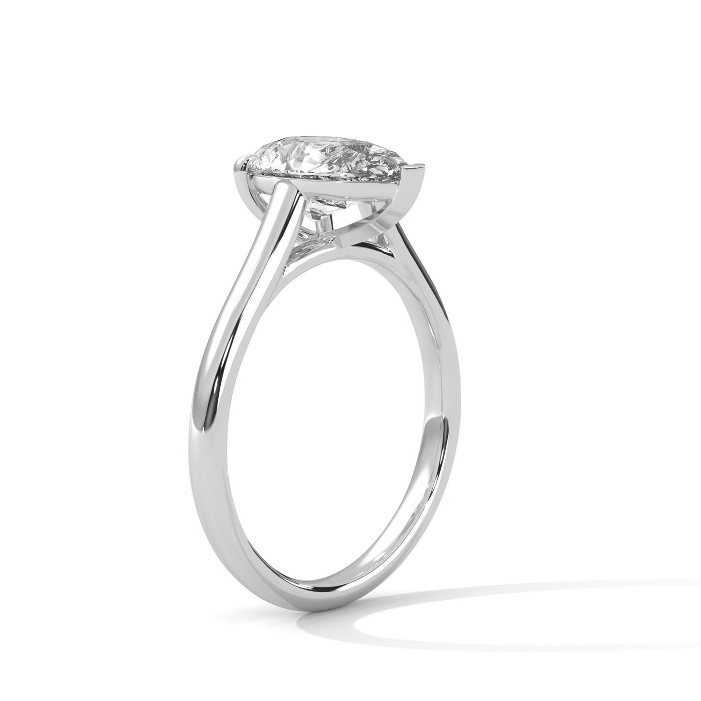 2ct Pear Lab-Grown Diamond Engagement Ring, E - VVS2 Diamond Solitaire Ring