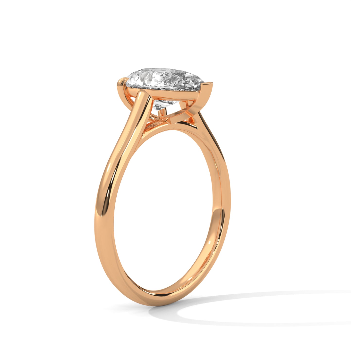 2ct Pear Lab-Grown Diamond Engagement Ring, E - VVS2 Diamond Solitaire Ring