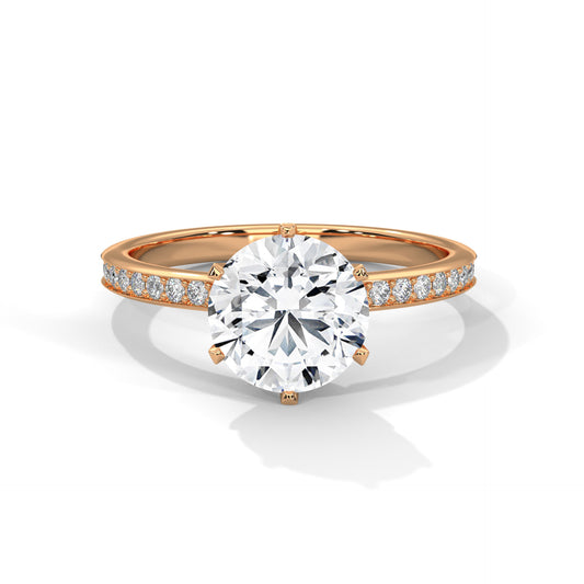 2ct Round Lab-Grown Diamond Engagement Ring, E - VVS2 Diamond Ring