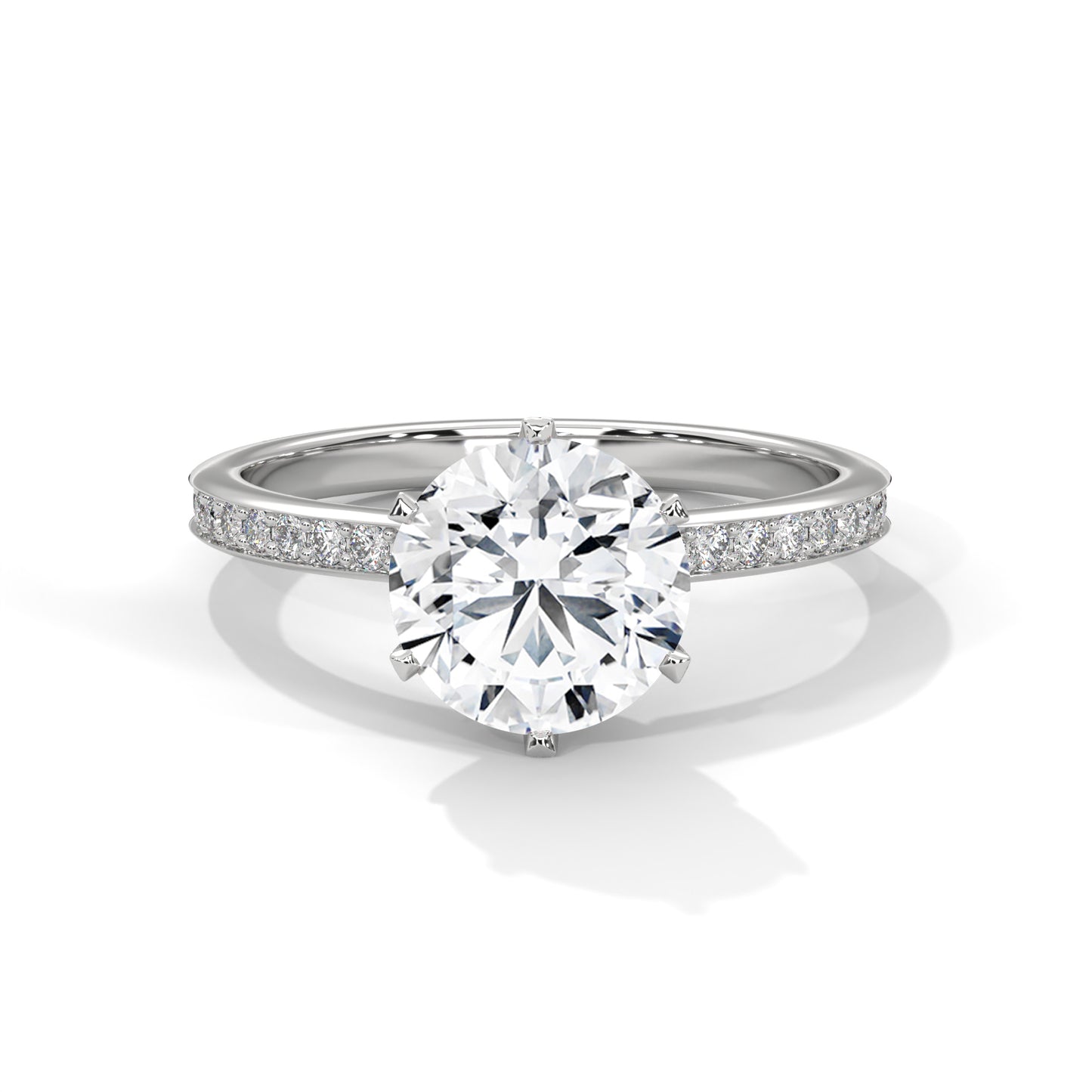 2ct Round Lab-Grown Diamond Engagement Ring, E - VVS2 Diamond Ring