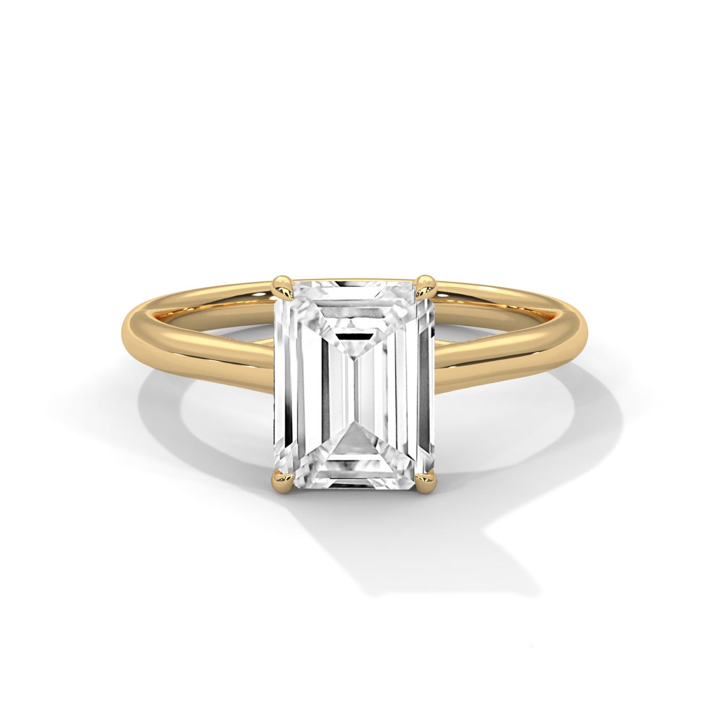 3 CT Emerald Cut Lab-Grown Diamond Engagement Ring, E - VVS2 Diamond Solitaire Ring