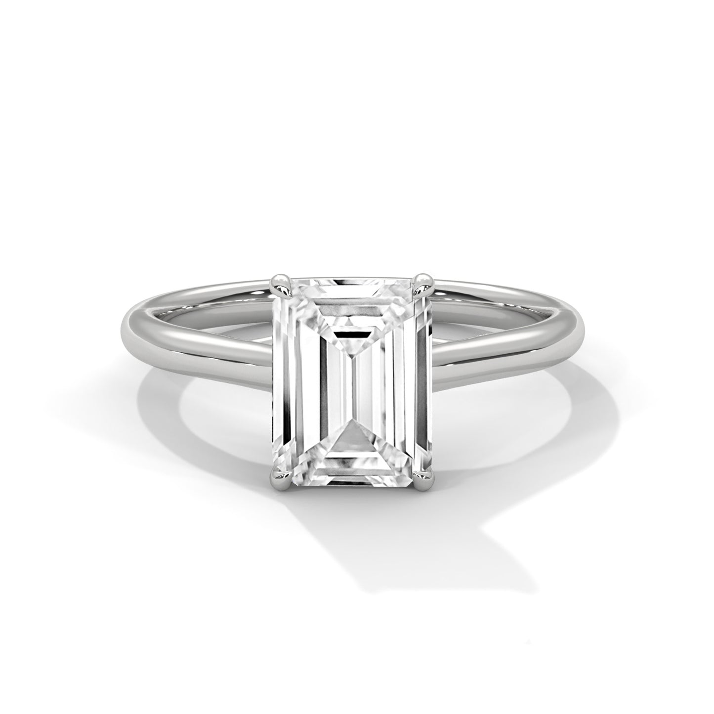 3 CT Emerald Cut Lab-Grown Diamond Engagement Ring, E - VVS2 Diamond Solitaire Ring