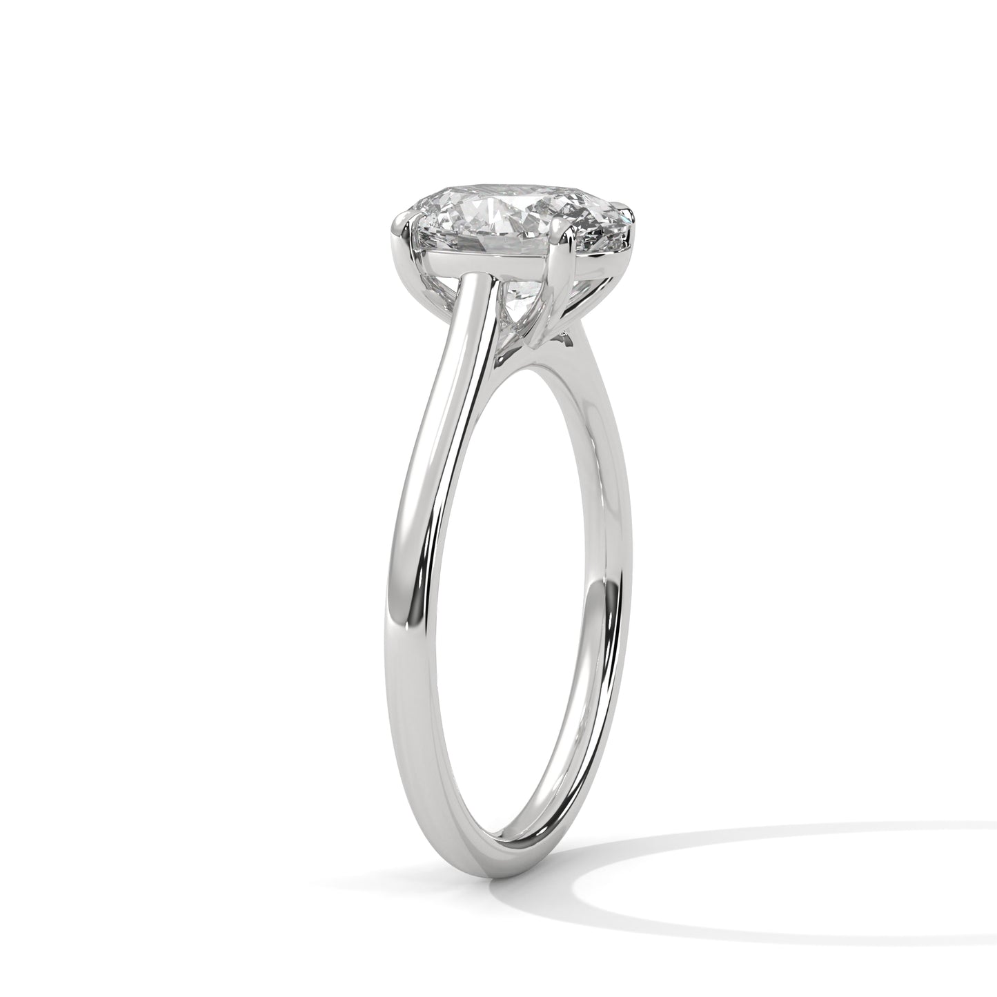 3 Carat Oval E - VVS2 Lab-Grown Diamond Engagement Ring, Classic Solitaire Setting, Certified Sparkle