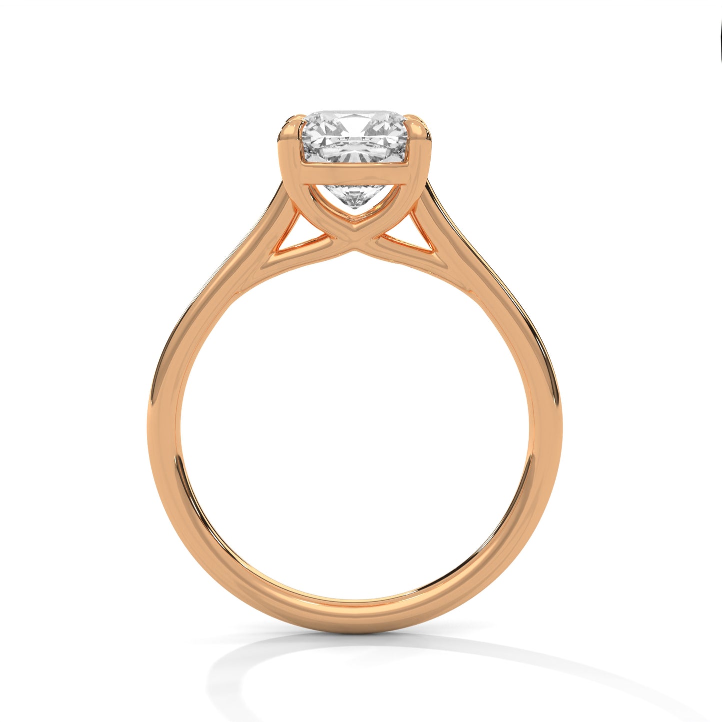 2 CT Round E-VVS2 Lab-Grown Diamond Engagement Ring, 4 Claw Prong