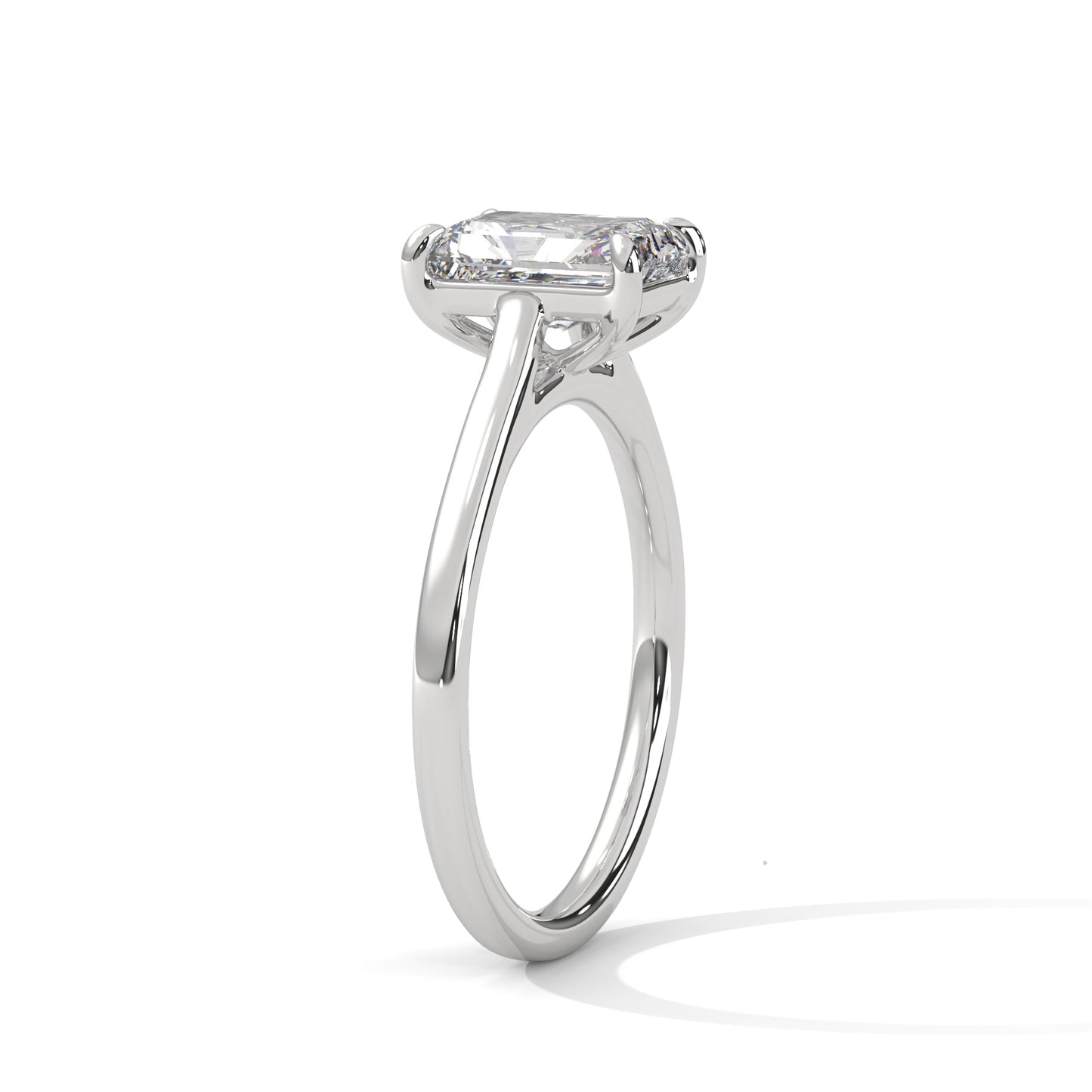 3 CT Emerald E-VVS2 Lab-Grown Diamond Engagement Ring