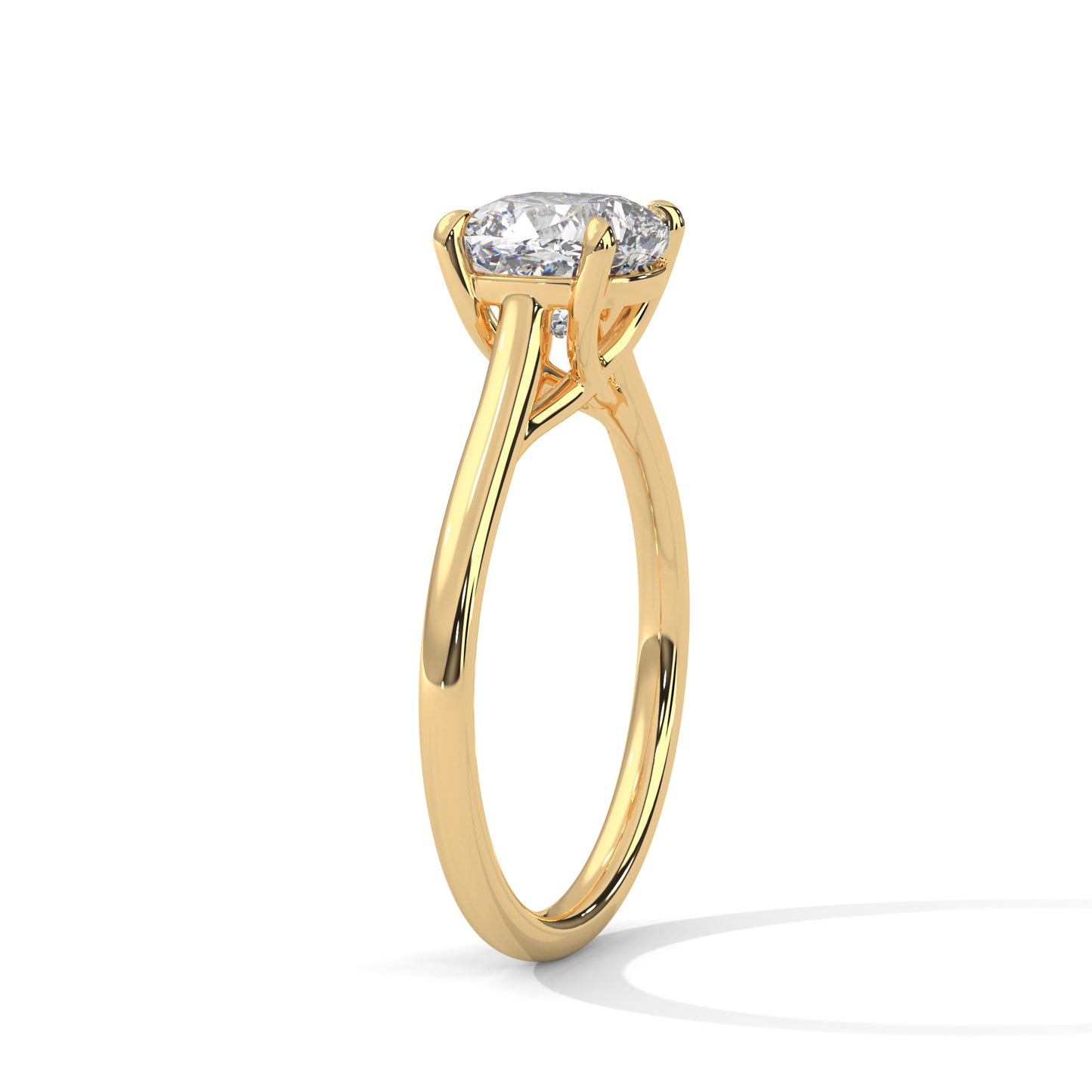 2 CT Round E-VVS2 Lab-Grown Diamond Engagement Ring, 4 Claw Prong