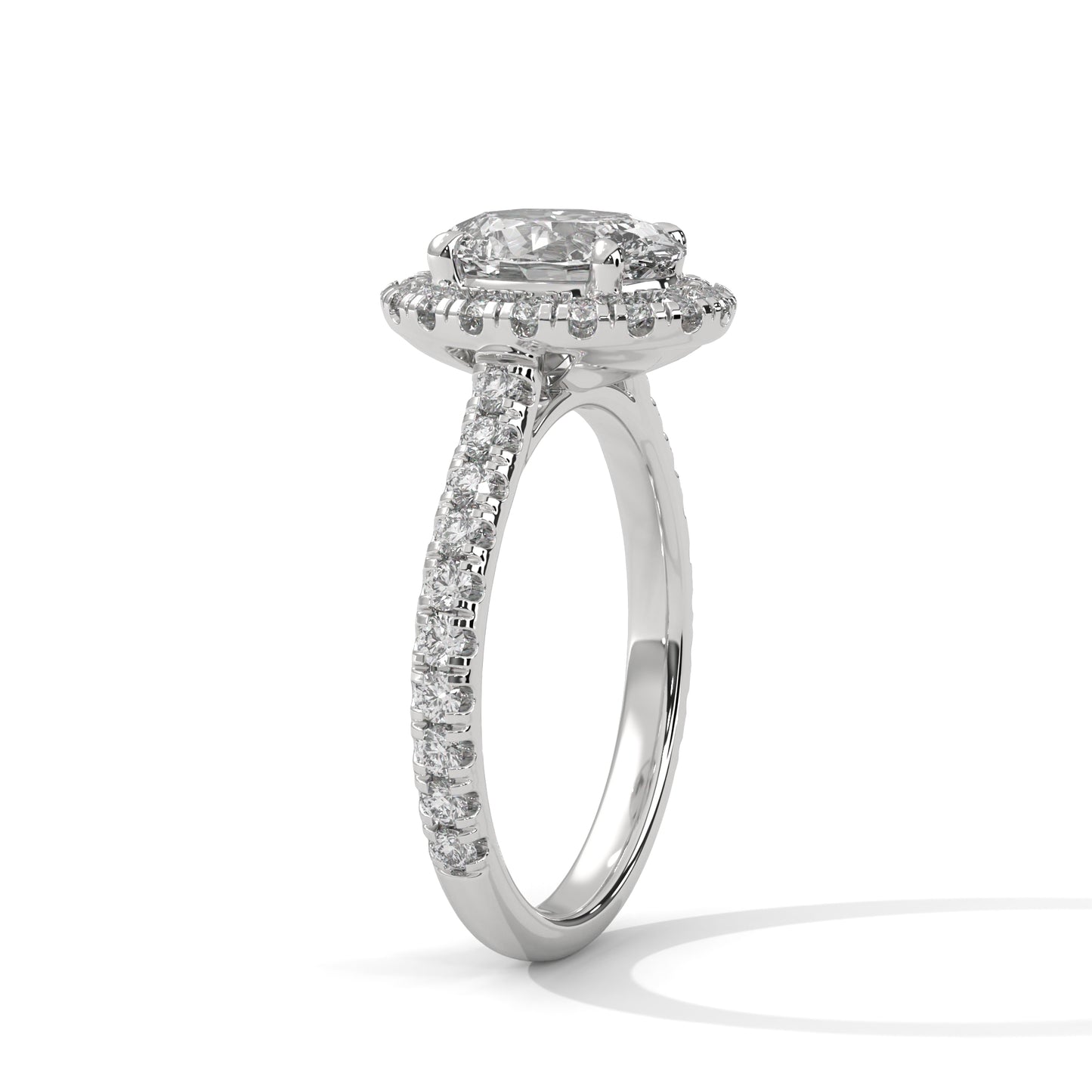 2 Carat Oval Lab-Grown Diamond Engagement Ring, E - VVS2 Diamond, 14K Gold Setting