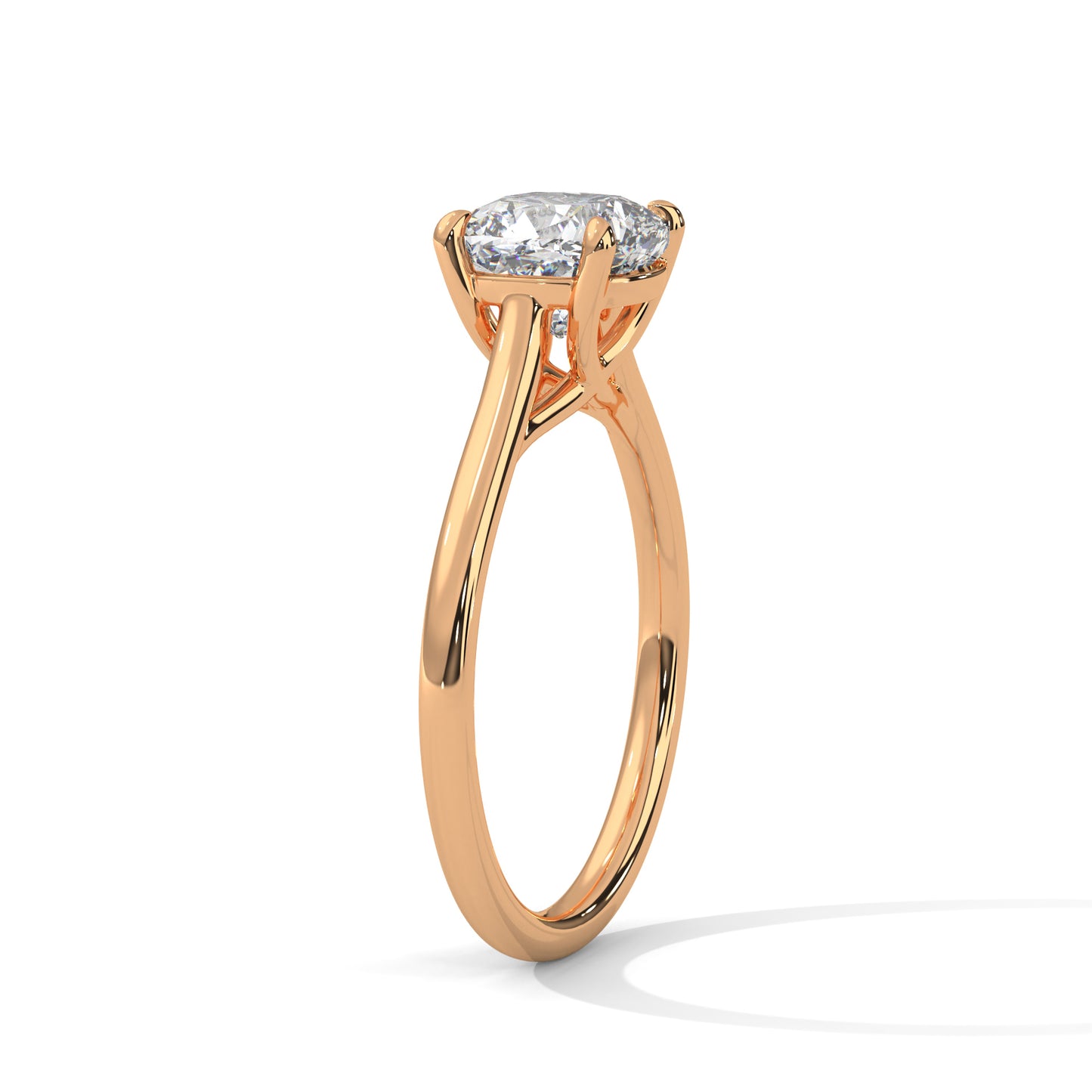 2 CT Round E-VVS2 Lab-Grown Diamond Engagement Ring, 4 Claw Prong