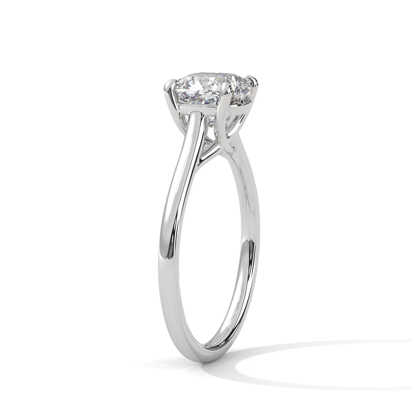 2 CT Round E-VVS2 Lab-Grown Diamond Engagement Ring, 4 Claw Prong