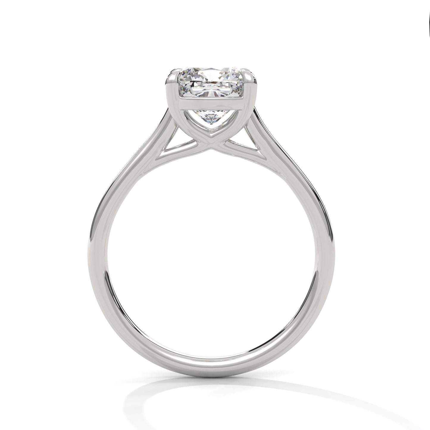 2 CT Round E-VVS2 Lab-Grown Diamond Engagement Ring, 4 Claw Prong