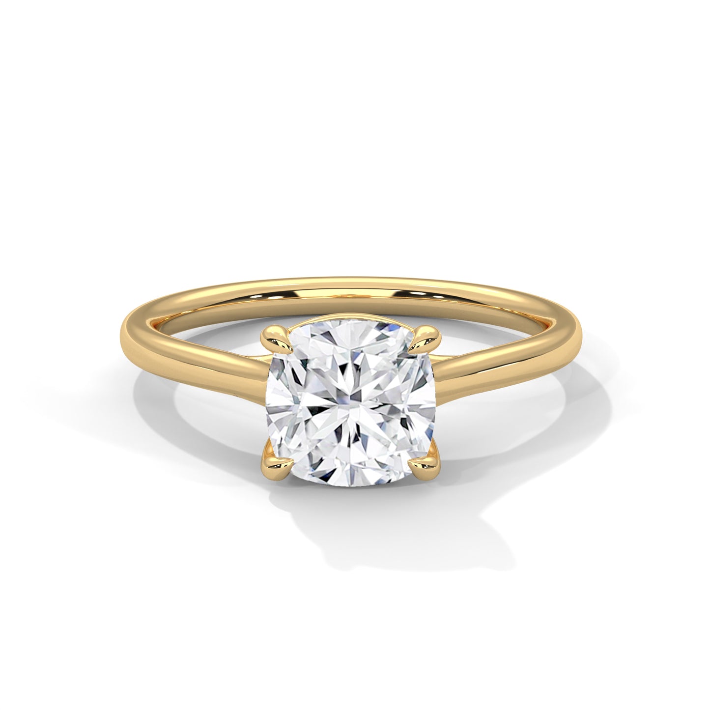 2 CT Round E-VVS2 Lab-Grown Diamond Engagement Ring, 4 Claw Prong