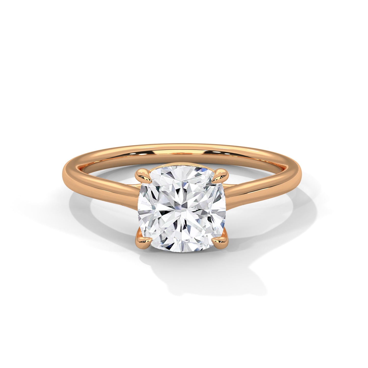 2 CT Round E-VVS2 Lab-Grown Diamond Engagement Ring, 4 Claw Prong