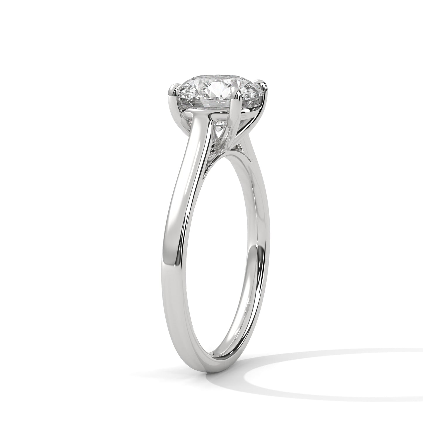 2 Carat Round E VVS2 Lab-Grown Diamond Solitaire Engagement Ring, 14K Gold