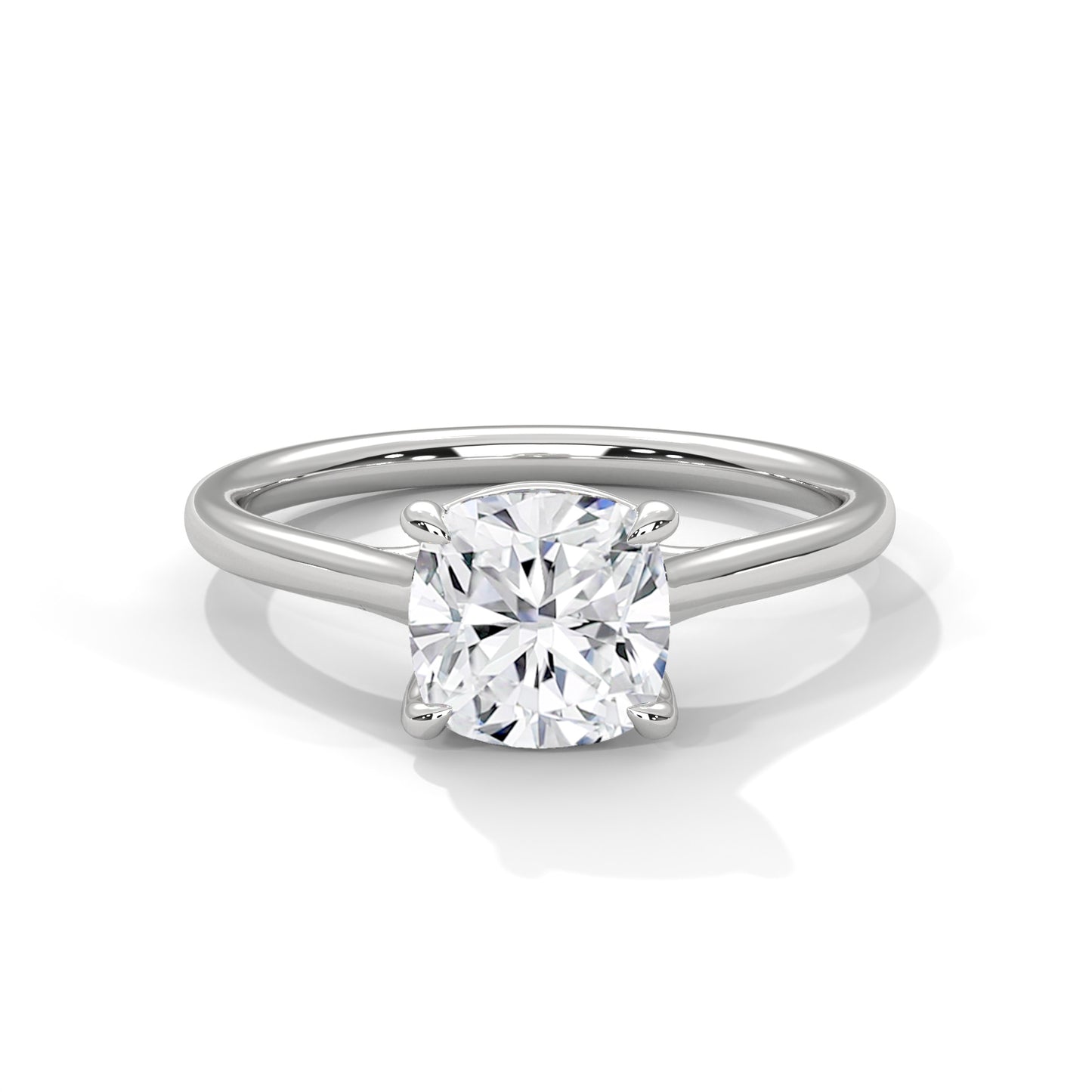 2 CT Round E-VVS2 Lab-Grown Diamond Engagement Ring, 4 Claw Prong