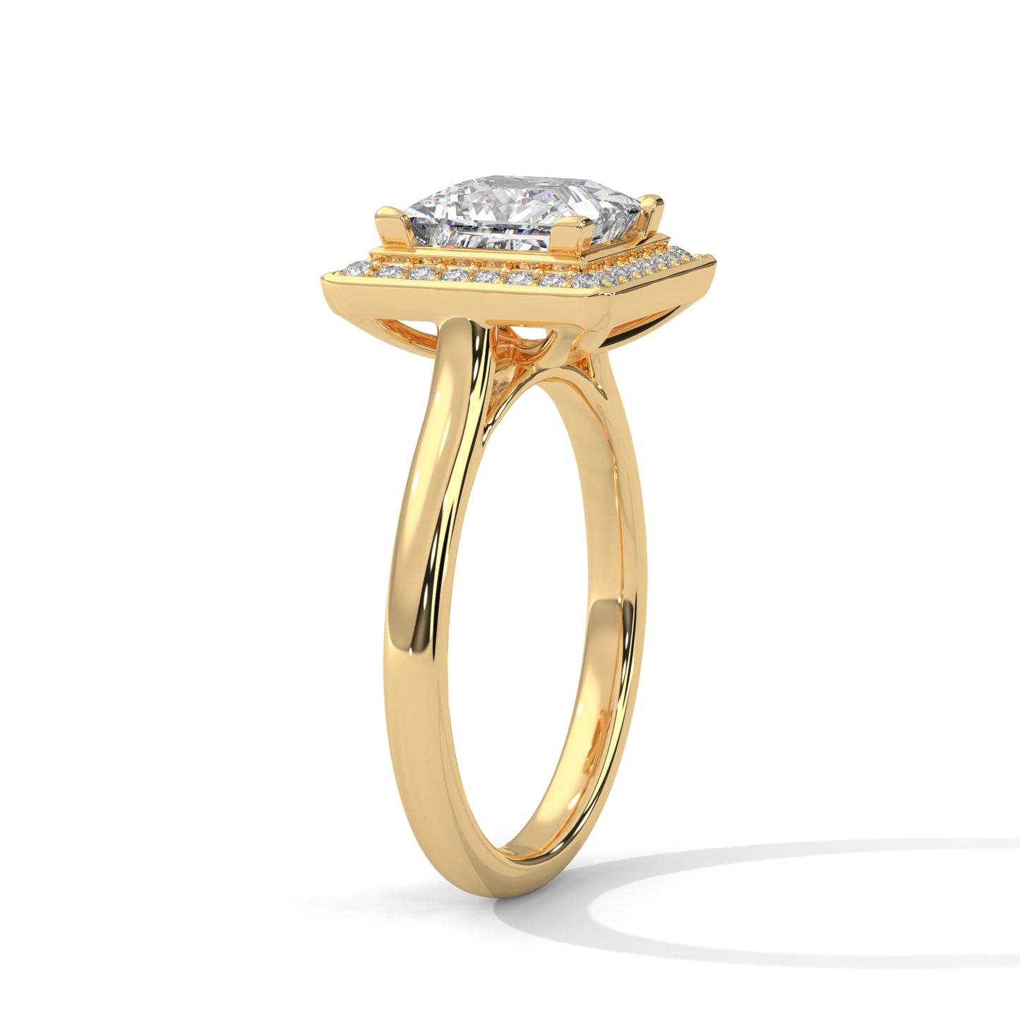 2 CT Princess E VVS2 Lab-Grown Diamond Engagement Ring, Ring for Her