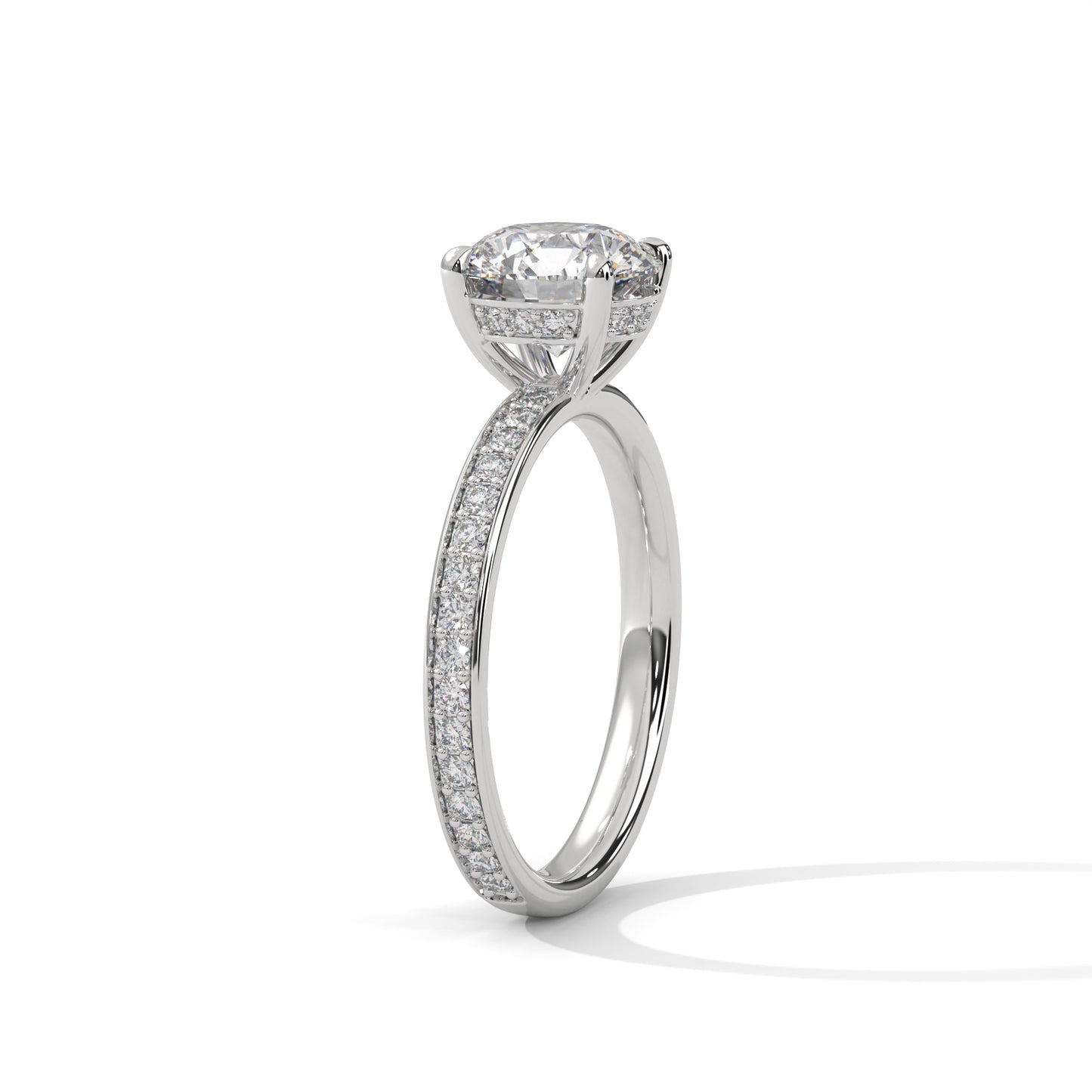 1 CT Round E VVS2 Lab-Grown Diamond Engagement Ring, Timeless Design