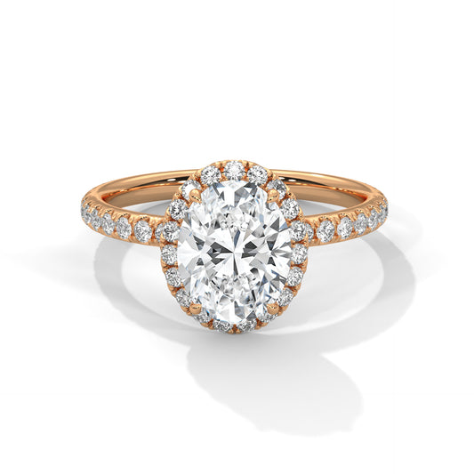 2 CT Oval Cut E-VVS2 Lab Grown Diamond Engagement Ring, Gift For her
