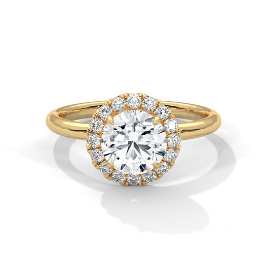 2 CT Round Cut E-VVS2 Lab Grown Diamond Engagement Ring, Made to Order
