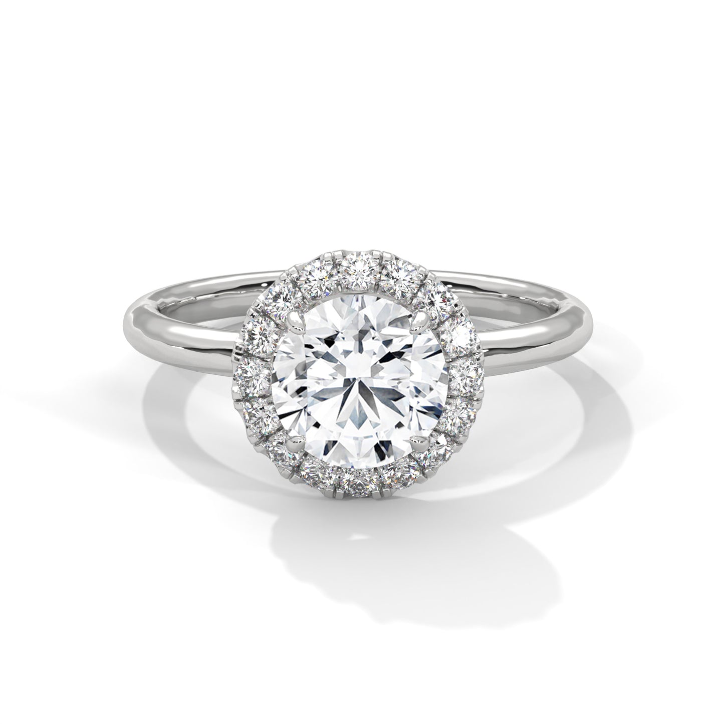 2 CT Round Cut E-VVS2 Lab Grown Diamond Engagement Ring, Made to Order
