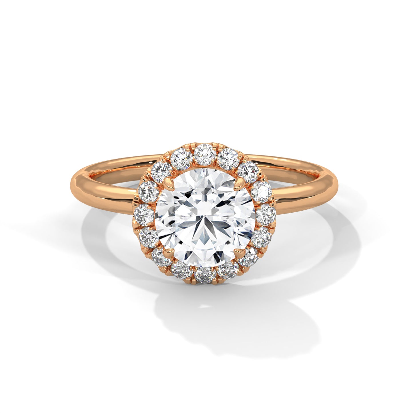 2 CT Round Cut E-VVS2 Lab Grown Diamond Engagement Ring, Made to Order