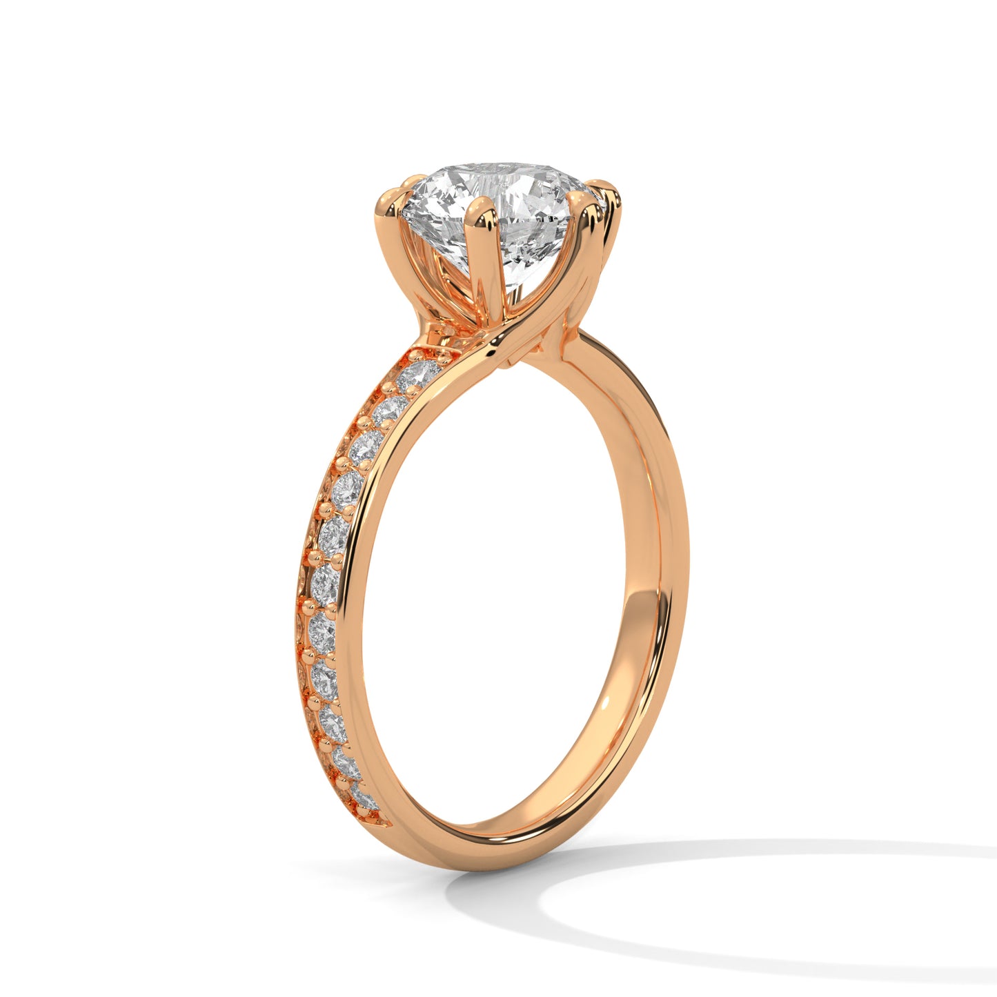 2 CT Round Cut E-VVS2 Lab Grown Diamond Engagement Ring, Statement Ring