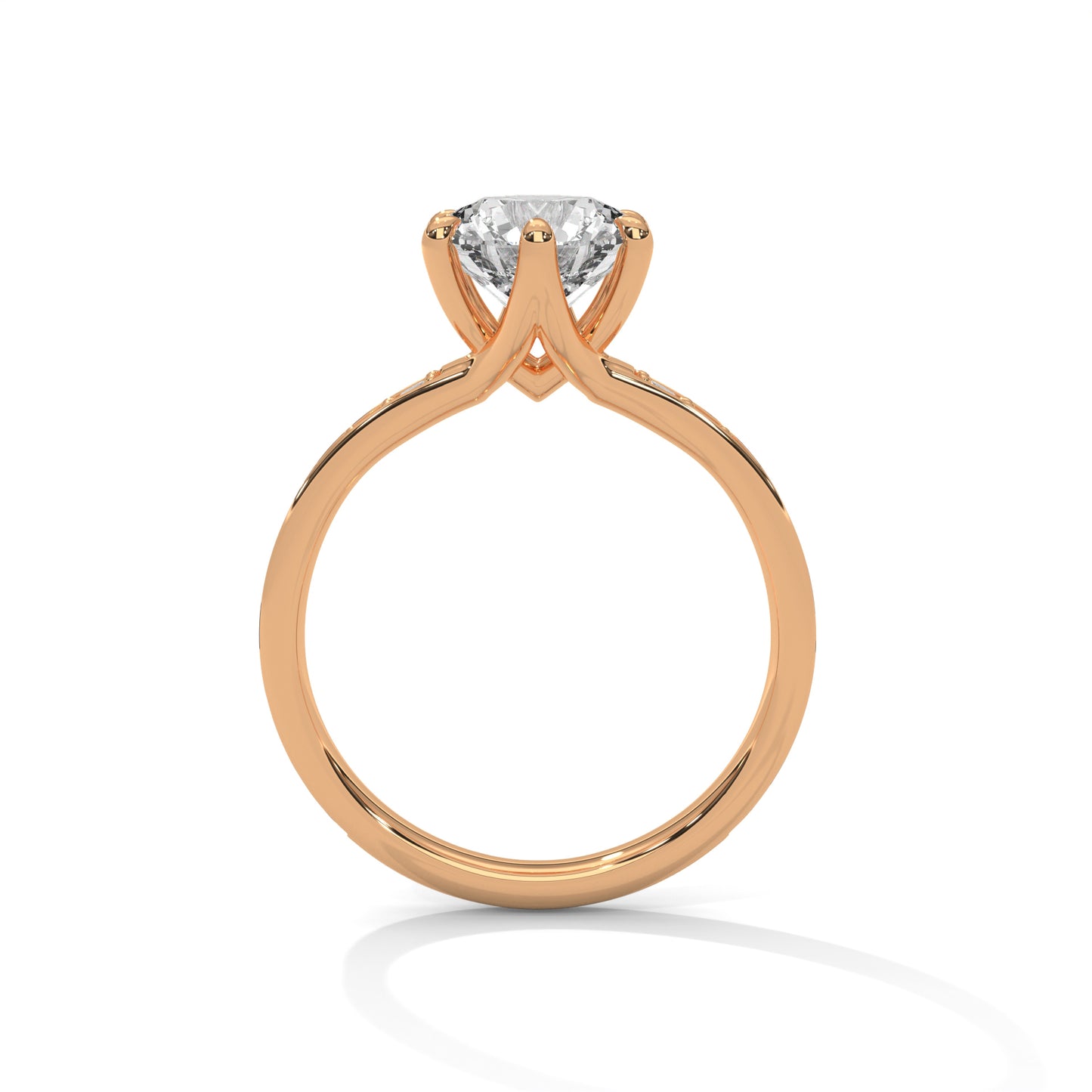 2 CT Round Cut E-VVS2 Lab Grown Diamond Engagement Ring, Statement Ring