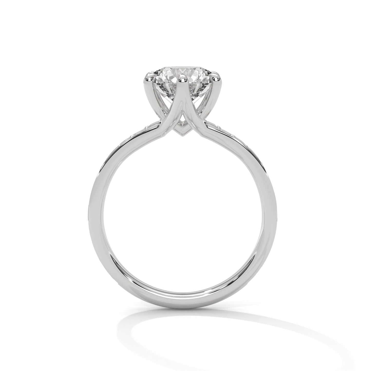 2 CT Round Cut E-VVS2 Lab Grown Diamond Engagement Ring, Statement Ring