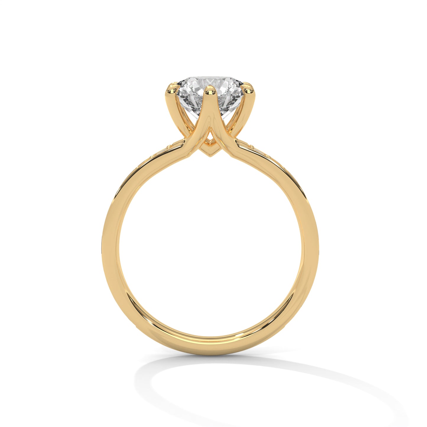 2 CT Round Cut E-VVS2 Lab Grown Diamond Engagement Ring, Statement Ring